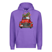 Purple christmas trees truck Premium Hoodie - FaDigitalArtStudio
