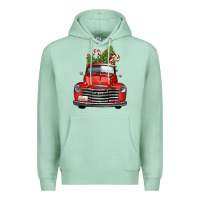 Seafoam christmas trees truck Premium Hoodie - FaDigitalArtStudio