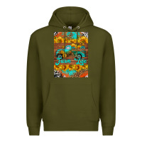 Army Green farm life and truck air freshener Premium Hoodie - HRA Design Shop