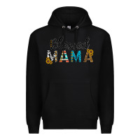 Black blessed mama Premium Hoodie - CowhideDigitalArt