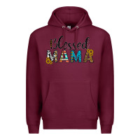 Burgundy blessed mama Premium Hoodie - CowhideDigitalArt