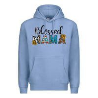 Colony Blue blessed mama Premium Hoodie - CowhideDigitalArt
