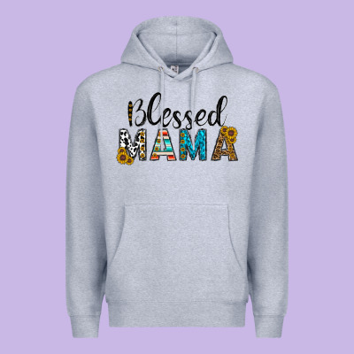 Blessed Mama Premium Hoodie Designed By Cowhidedigitalart