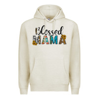 Oatmeal Heather blessed mama Premium Hoodie - CowhideDigitalArt