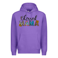 Purple blessed mama Premium Hoodie - CowhideDigitalArt