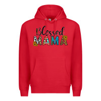 Red blessed mama Premium Hoodie - CowhideDigitalArt