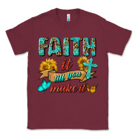 Burgundy Faith It Till You Make It Classic Tee - BundleAndBundleShop