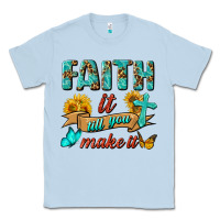 Dusty Blue Faith It Till You Make It Classic Tee - BundleAndBundleShop