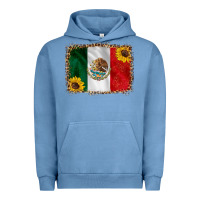 Pigment Pebble Blue mexico flag background Urban Hoodie - HRA Design Shop