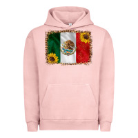 Pigment Salmon mexico flag background Urban Hoodie - HRA Design Shop