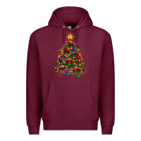 Burgundy christmas truck tree Premium Hoodie - FaDigitalArtStudio