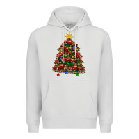 Dove Grey christmas truck tree Premium Hoodie - FaDigitalArtStudio