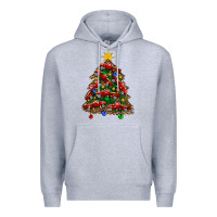 Heather Grey christmas truck tree Premium Hoodie - FaDigitalArtStudio