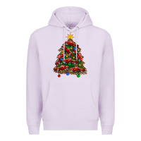 Lilac christmas truck tree Premium Hoodie - FaDigitalArtStudio