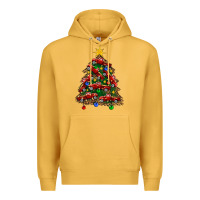 Mustard christmas truck tree Premium Hoodie - FaDigitalArtStudio