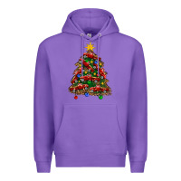 Purple christmas truck tree Premium Hoodie - FaDigitalArtStudio