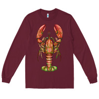 Burgundy lobster Long Sleeve Tee - BarkalooDesign