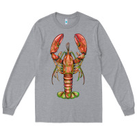 Heather Grey lobster Long Sleeve Tee - BarkalooDesign