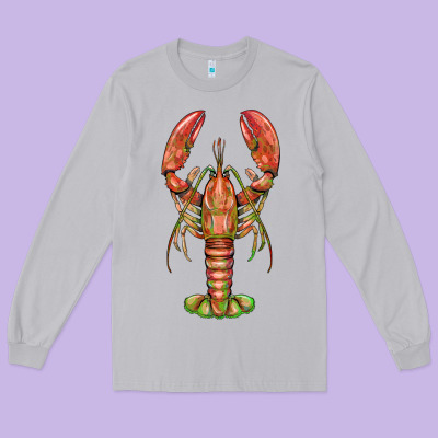 Lobster Long Sleeve Tee Designed By Barkaloodesign