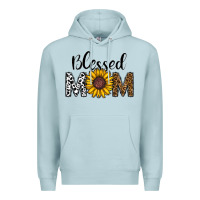 Blue Mist blessed mom Premium Hoodie - CowhideDigitalArt