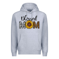 Heather Grey blessed mom Premium Hoodie - CowhideDigitalArt
