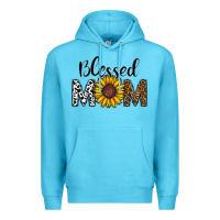 Ocean Blue blessed mom Premium Hoodie - CowhideDigitalArt