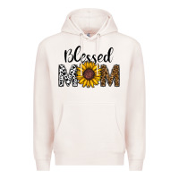 Pale Pink blessed mom Premium Hoodie - CowhideDigitalArt