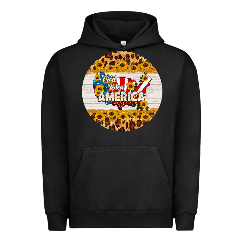 God Bless America Round Coaster Urban Hoodie by HRA Design Shop | Teevron