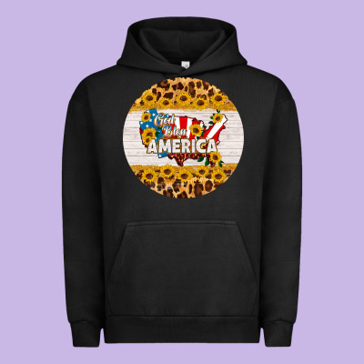God Bless America Round Coaster Urban Hoodie Designed By Hra Design Shop