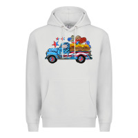 Dove Grey american truck and flag with stars Premium Hoodie - HRA Design Shop