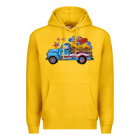 Lemon american truck and flag with stars Premium Hoodie - HRA Design Shop