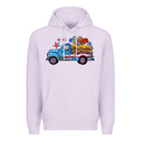 Lilac american truck and flag with stars Premium Hoodie - HRA Design Shop