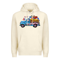 Sandshell american truck and flag with stars Premium Hoodie - HRA Design Shop