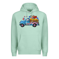 Seafoam american truck and flag with stars Premium Hoodie - HRA Design Shop