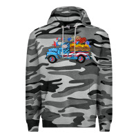 Slate Camo american truck and flag with stars Premium Hoodie - HRA Design Shop