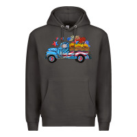 Smoke american truck and flag with stars Premium Hoodie - HRA Design Shop