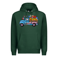 Sports Green american truck and flag with stars Premium Hoodie - HRA Design Shop