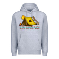 Heather Grey camping is my happy place Premium Hoodie - CowhideDigitalArt