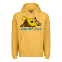 Mustard camping is my happy place Premium Hoodie - CowhideDigitalArt