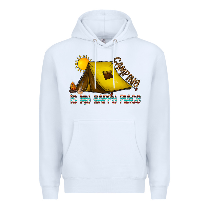 Camping Is My Happy Place Premium Hoodie by CowhideDigitalArt | Teevron
