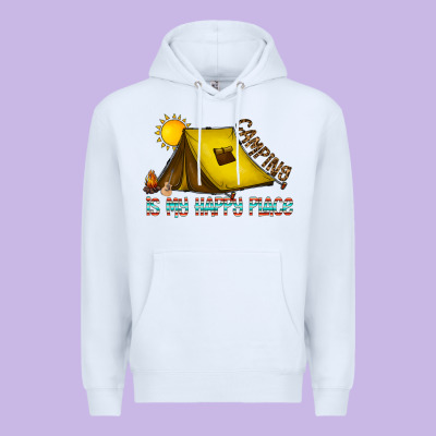 Camping Is My Happy Place Premium Hoodie Designed By Cowhidedigitalart
