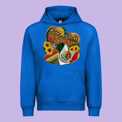 Mexico Heart And Sunflower Urban Hoodie Designed By Hra Design Shop