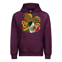 Mauve Wine mexico heart and sunflower Urban Hoodie - HRA Design Shop
