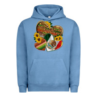 Pigment Pebble Blue mexico heart and sunflower Urban Hoodie - HRA Design Shop