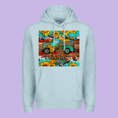 Western Farm Life Truck Sunflowers  Mousepad Premium Hoodie Designed By Hra Design Shop
