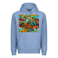 Colony Blue western farm life truck sunflowers  mousepad Premium Hoodie - HRA Design Shop