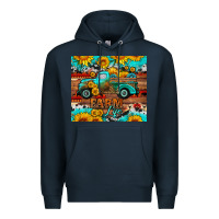 Navy western farm life truck sunflowers  mousepad Premium Hoodie - HRA Design Shop