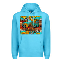 Ocean Blue western farm life truck sunflowers  mousepad Premium Hoodie - HRA Design Shop