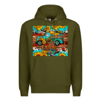 Army Green western farm life truck sunflowers  mousepad Premium Hoodie - HRA Design Shop