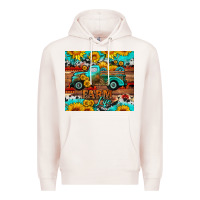 Pale Pink western farm life truck sunflowers  mousepad Premium Hoodie - HRA Design Shop